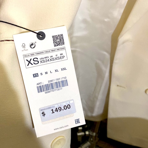 Zara TAILORED DOUBLE BREASTED BLAZER - Picture 3 of 8